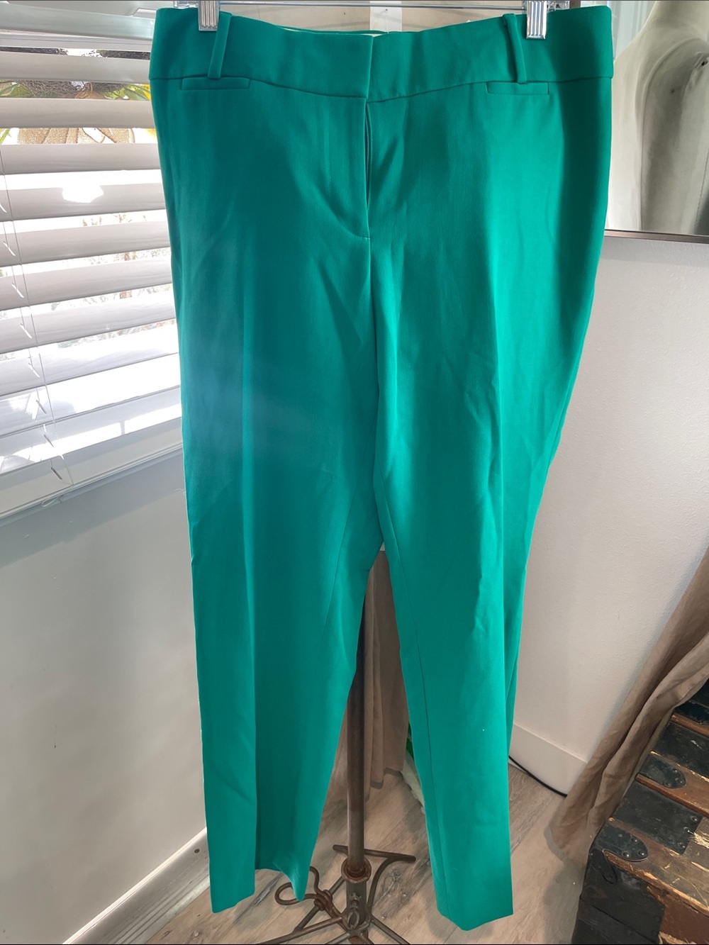 LOFT Julie Straight Pants — Emerald Green